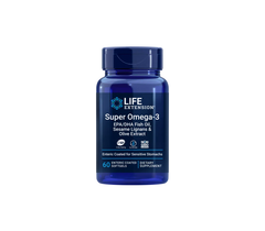 Super Omega-3 EPA/DHA su sezamo lignanais ir alyvuogių ekstraktu, 60 kapsulių papildas, Longevityshop.lt